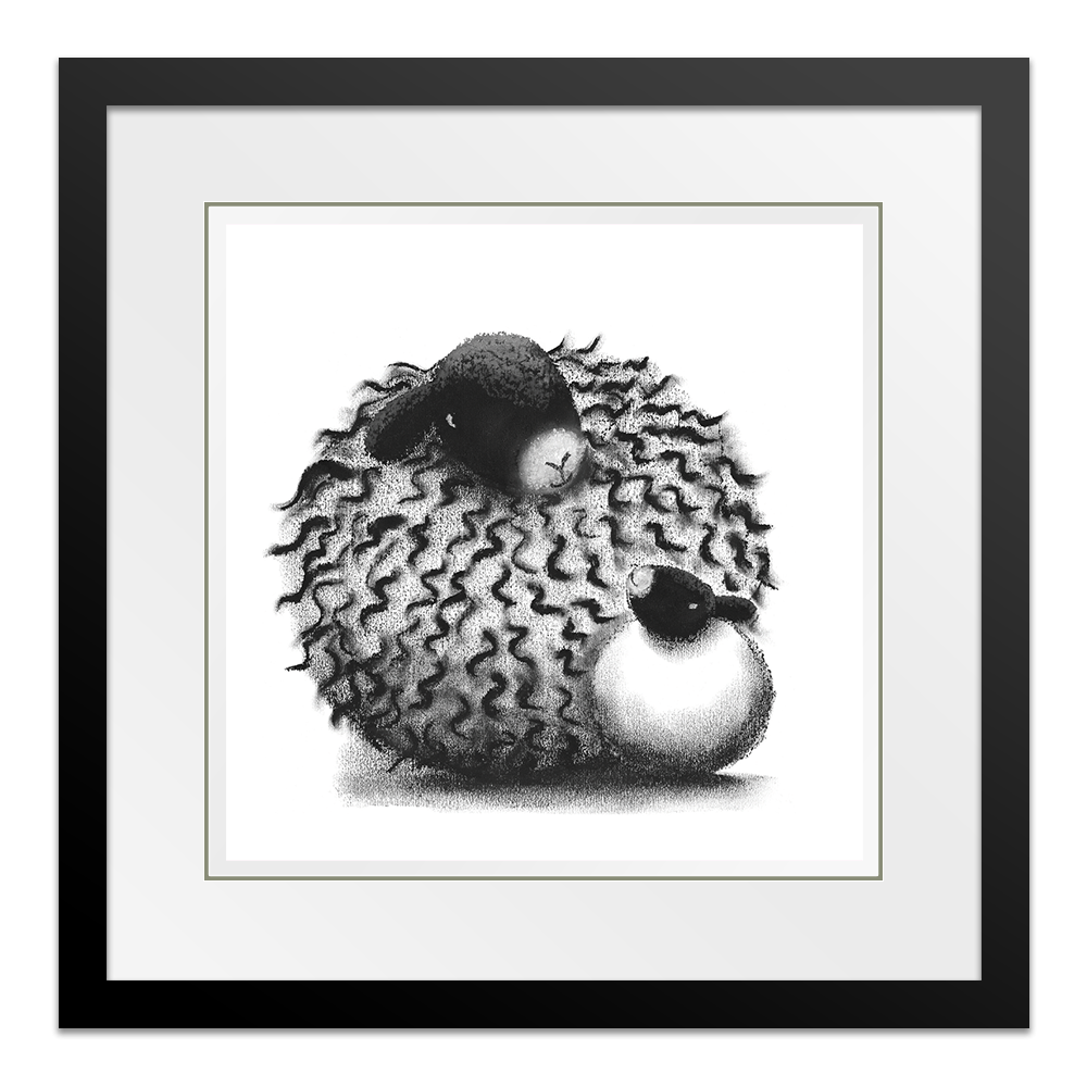 Bubble and Squeak 15" Framed in Black by Lucy Pittaway